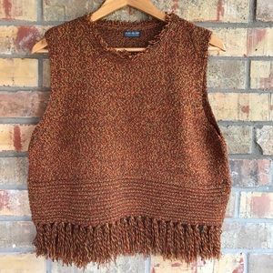 Earthbound Trading Company Fringe Sweater M-L